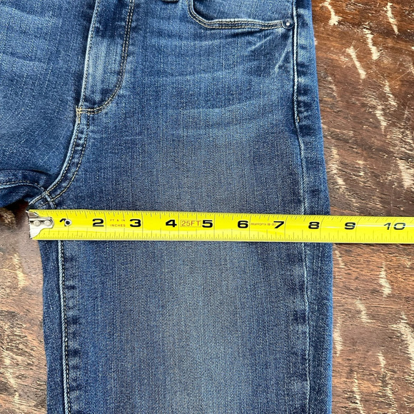 PAIGE Jacqueline Straight Jeans Blue 25 High Rise Raw Hem Stretch Denim USA - Picture 8 of 11